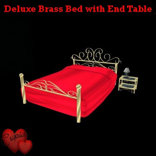 Second Life Marketplace Deluxe Brass Bed Scarlet Red